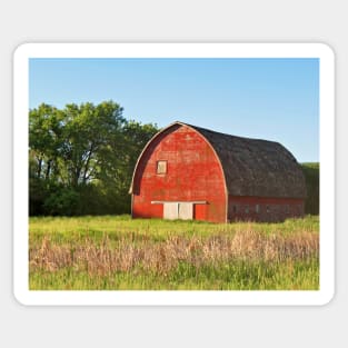 Round Red Barn Sticker